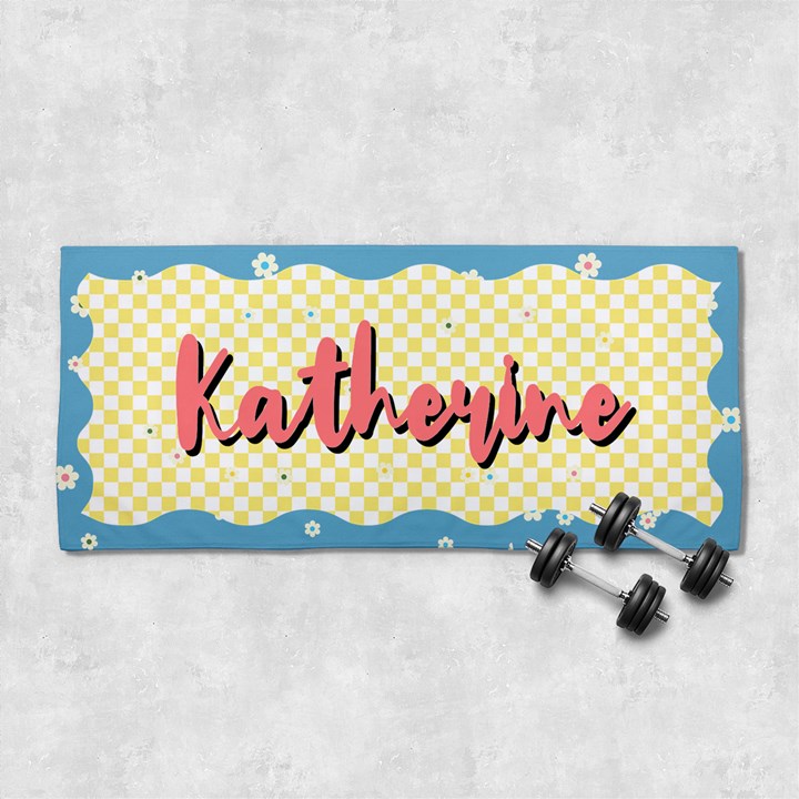 Custom Summer Vibes Retro Color Name Any Text 29 X13  Super Absorbent Gym Sports Towel