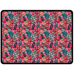 Red Flowers 2 Fleece Blanket (large)
