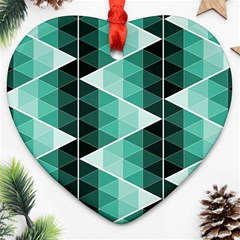Triangles Pyramid Geometric Pattern Heart Ornament (two Sides)