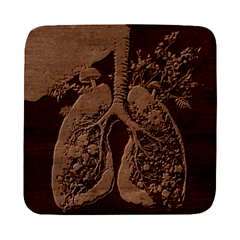 Lungs Health Square Wood Guitar Pick Holder Case And Picks Set