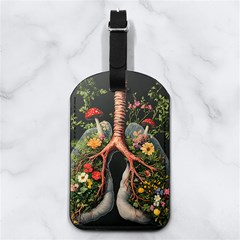 Lungs Health Nappa Leather Luggage Tag Rectangle