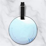 Custom Any Text Name Jelly Fish Deep Sea Nappa Leather Luggage Tag Round Back