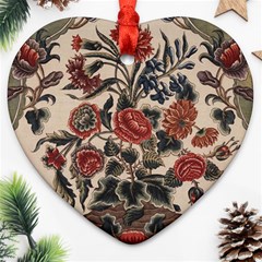 Beautiful Flowers Heart Ornament (two Sides)
