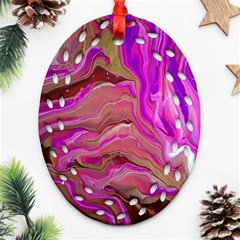 Magenta Waves Ornament (oval Filigree)