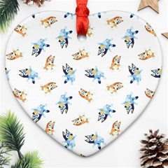 Bluey Pattern Heart Ornament (two Sides)