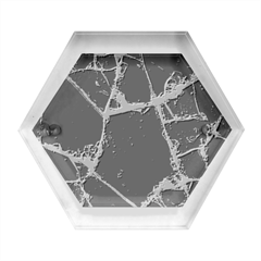 Dark Patch Art Crack Construction Hexagon Wood Jewelry Box