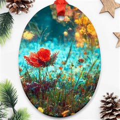 Flowers Detail Painting Nature Ornament (oval)