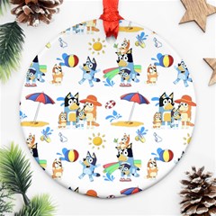 Bluey, Bluey Merch, Bluey Pattern, Bluey Bluey, Bingo, Bluey Design, Bluey Dog Round Ornament (two Sides)