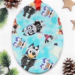 Bluey, Bluey Merch, Bluey Pattern, Bluey Bluey, Bingo, Bluey Design, Bluey Dog Ornament (oval)