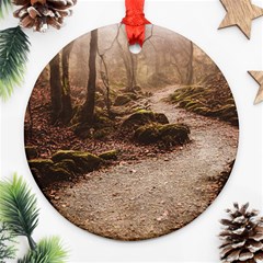Path Trees Forest Fantasy Round Ornament (two Sides)
