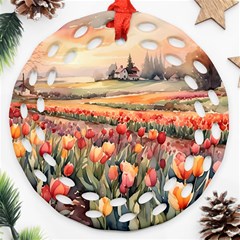 Tulips Field Tree Ornament (round Filigree)