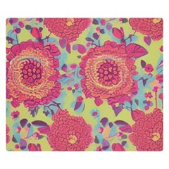 Mid Century Retro Floral 1970s 1960s Pattern 82 50  X 40  Two Sides Premium Plush Fleece Blanket (kids Size)