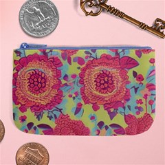 Mid Century Retro Floral 1970s 1960s Pattern 82 Large Coin Purse