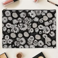 Mid Century Retro Floral 1970s 1960s Pattern 86 Cosmetic Bag (xxxl)