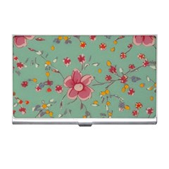 Mid Century Retro Floral 1970s 1960s Pattern 79 Business Card Holder
