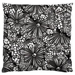 Mid Century Retro Floral 1970s 1960s Pattern 73 Large Cushion Case (one Side)