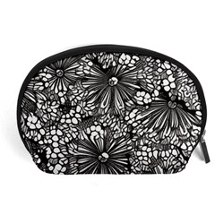 Mid Century Retro Floral 1970s 1960s Pattern 73 Accessory Pouch (large)
