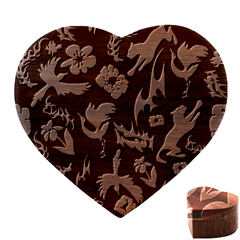 Pattern Design Seamless Texture Heart Wood Jewelry Box
