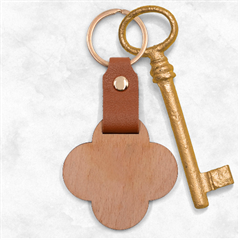 Mid Century Retro Floral 1970s 1960s Pattern 78 Engraved Wood Key Chain