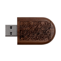 Mid Century Retro Floral 1970s 1960s Pattern 56 Wood Oval Usb Flash Drive