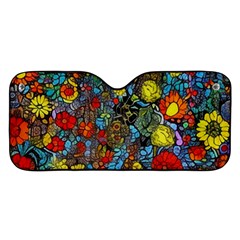 Mid Century Retro Floral 1970s 1960s Pattern 56 Car Windshield Sunshade