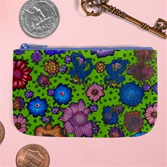 Mid Century Retro Floral 1970s 1960s Pattern 59 Large Coin Purse