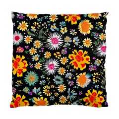 Mid Century Retro Floral 1970s 1960s Pattern 57 Standard Cushion Case (one Side)
