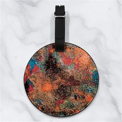Abstraction 22 Nappa Leather Luggage Tag Round