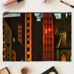 Sci-fi Futuristic Science Fiction City Neon Scene Artistic Technology Machine Fantasy Gothic Town Bu Cosmetic Bag (xxxl)