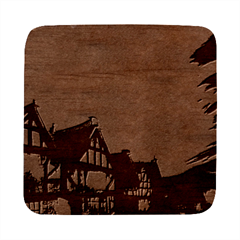 Village Moon Cloudy Historical Tudor Architecture Houses Town Night Windows City Square Wood Guitar Pick Holder Case And Picks Set