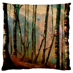 Woodland Woods Forest Trees Nature Outdoors Mist Moon Background Artwork Book 16  Baby Flannel Cushion Case (two Sides)