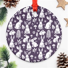 Easter Bunny Pattern Round Ornament (two Sides)