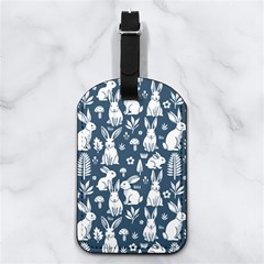Easter Bunny Pattern Nappa Leather Luggage Tag Rectangle