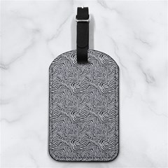 Dark Grey Snake Nappa Leather Luggage Tag Rectangle