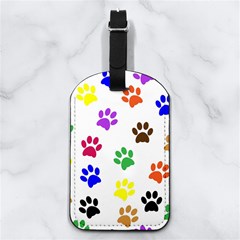 Pawprints Paw Prints Paw Animal Nappa Leather Luggage Tag Rectangle