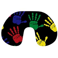 Handprints Hand Print Colourful Travel Neck Pillow