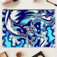 Trippy Dippy Bears Blue Dancing Greatful Dead Skull Steal Your Face Cosmetic Bag (xxxl)