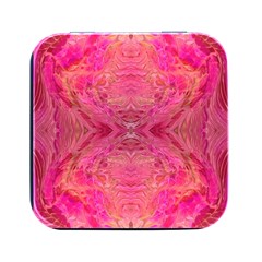 Pink Pour  Square Metal Box (black)