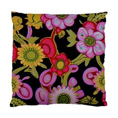 Mid Century Retro Floral 1970s 1960s Pattern 70 Standard Cushion Case (one Side)