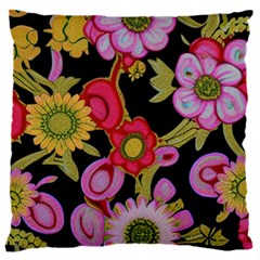 Mid Century Retro Floral 1970s 1960s Pattern 70 16  Baby Flannel Cushion Case (two Sides)